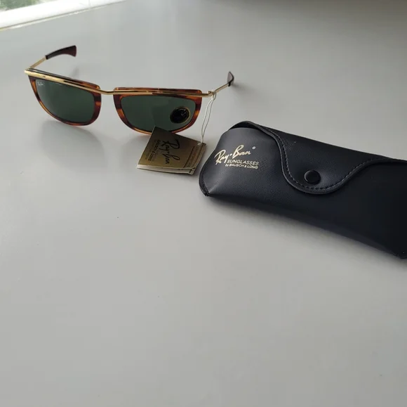 1980's Vintage Bausch & Lomb Ray Ban L1001 Tortoise Brown/Gold - Size 62mm - Picture 9 of 11